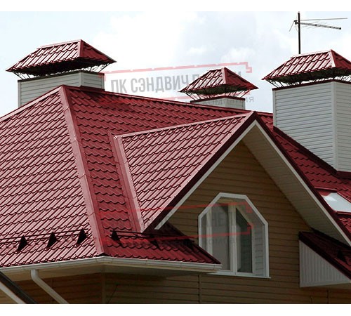 Металлочерепица Макси RAL3011 Полиэстер-0.4