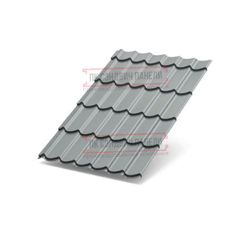 Металлочерепица Ламонтерра XL RAL7004 Полиэстер-0.45