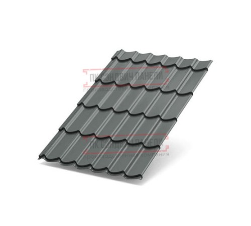 Металлочерепица Макси RAL7005 Полиэстер-0.45