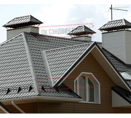 Металлочерепица Макси RAL7005 Полиэстер-0.45