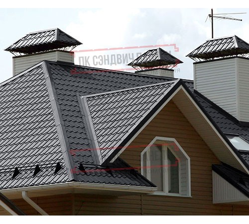 Металлочерепица Макси RAL7024 Призма-0.5