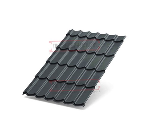 Металлочерепица Макси RAL7024 Полиэстер-0.5