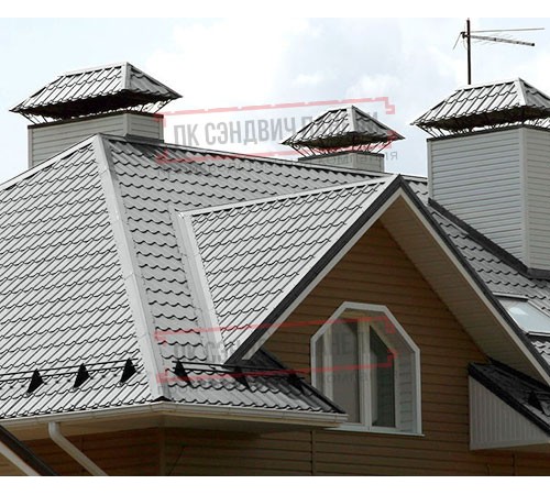 Металлочерепица Макси RAL9006 Призма-0.5