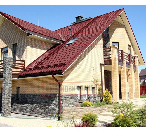 Металлочерепица Ламонтерра XL RAL3011 Призма-0.5