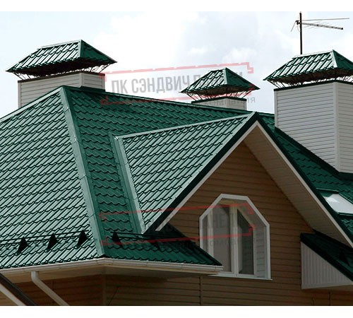 Металлочерепица Макси RAL6005 PURMAN-0.5