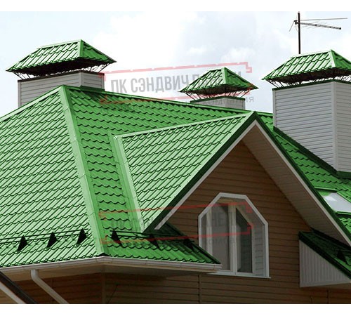 Металлочерепица Макси RAL6018 Norman-0.5