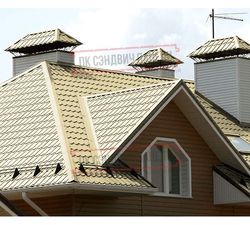 Металлочерепица Макси RAL1014 Полиэстер-0.45