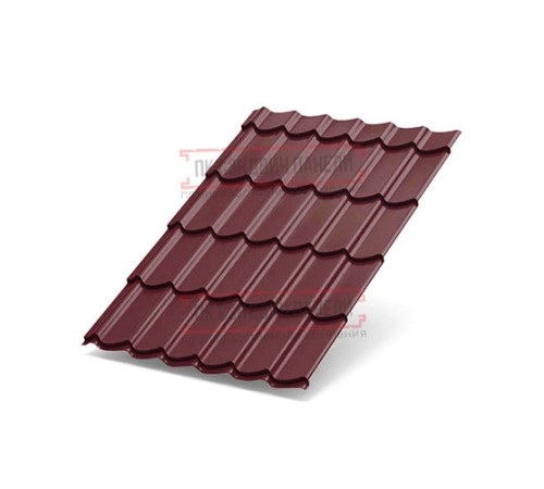 Металлочерепица Макси RAL3005 Полиэстер-0.4