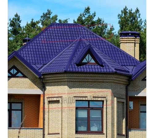 Металлочерепица Модерн RAL5002 Полиэстер-0,45