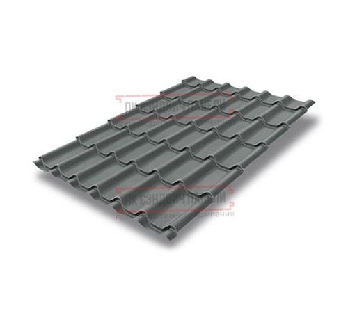 Металлочерепица Модерн RAL7005 Полиэстер-0,45