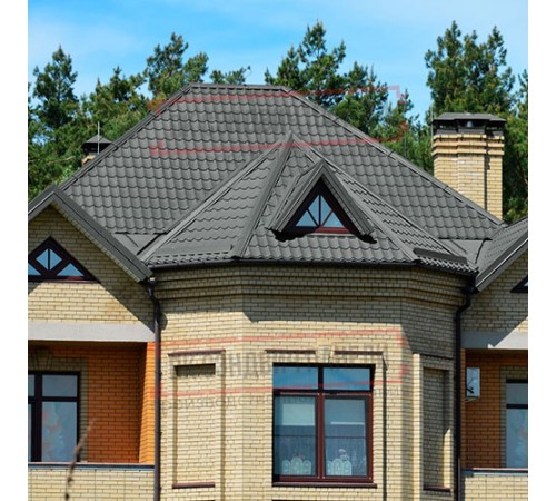 Металлочерепица Модерн RAL7005 Полиэстер-0,45