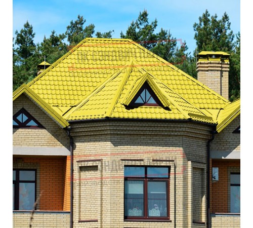 Металлочерепица Модерн RAL1018 Полиэстер-0,45