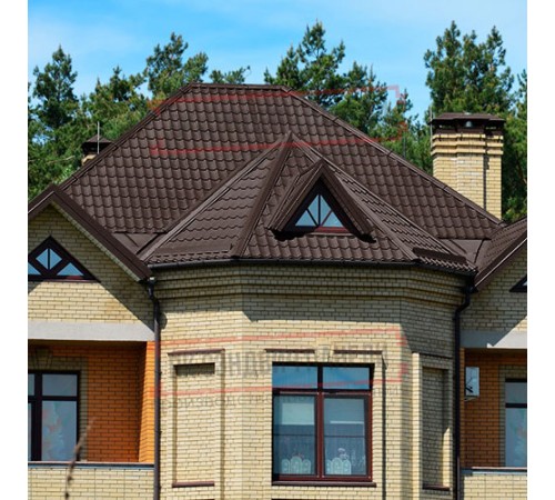 Металлочерепица Модерн RAL8017 Полиэстер-0,45