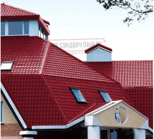 Металлочерепица Квадро профи RAL3003 Полиэстер-0,45