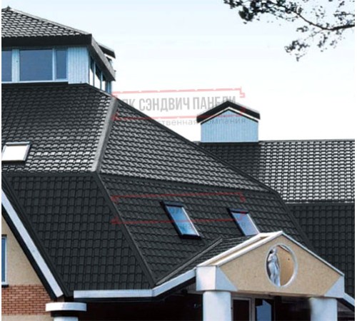 Металлочерепица Квадро профи RAL7016 Atlas-0,5