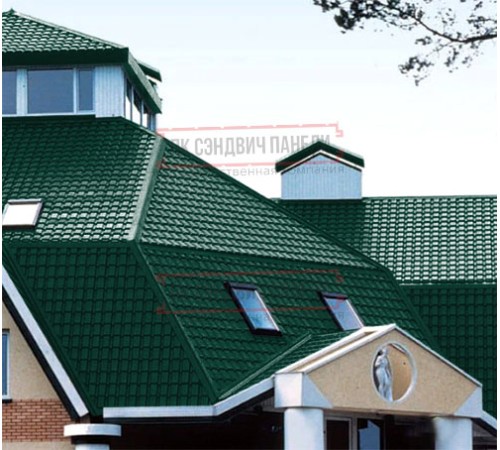 Металлочерепица Квадро профи RAL6005 Drap-0,45