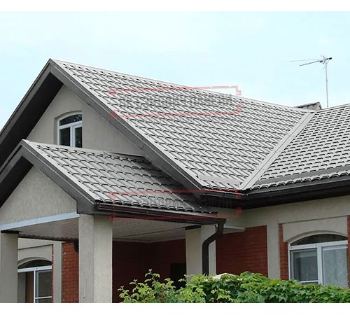 Металлочерепица Монкатта RAL9006 Полиэстер-0,45