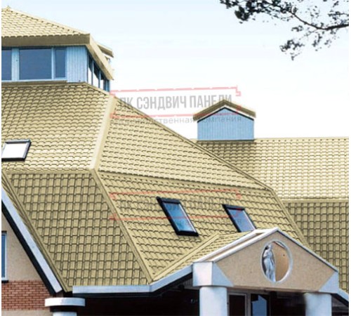 Металлочерепица Квадро профи RAL1014 Полиэстер-0,45