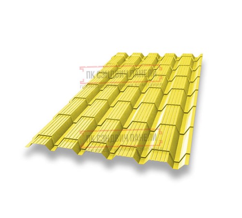 Металлочерепица Квадро профи RAL1018 Полиэстер-0,45
