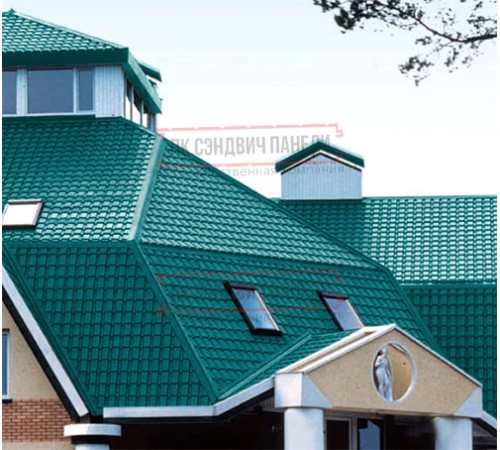 Металлочерепица Квадро профи RAL5021 Полиэстер-0,45