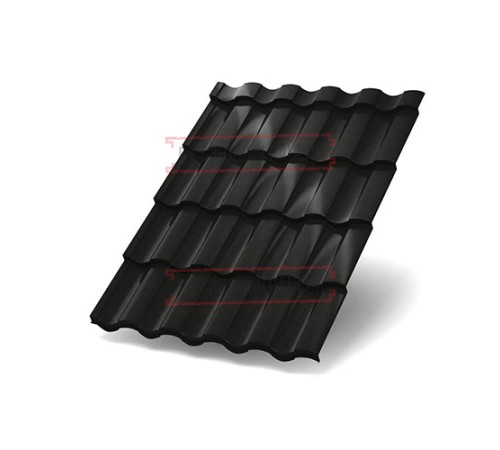 Металлочерепица Монтекристо-M RAL9005 Viking E-0.5