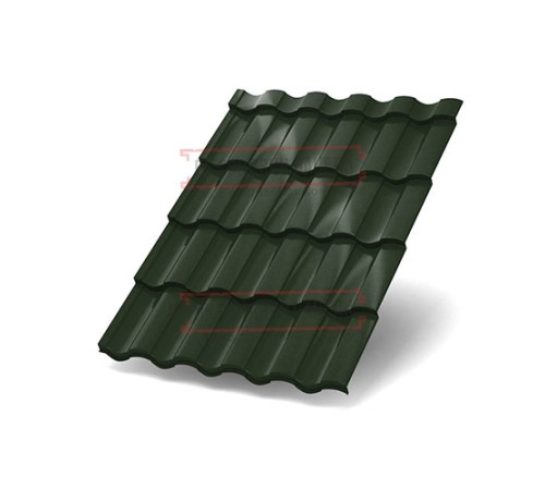 Металлочерепица Монтекристо-X RAL6007 Viking E-0.5