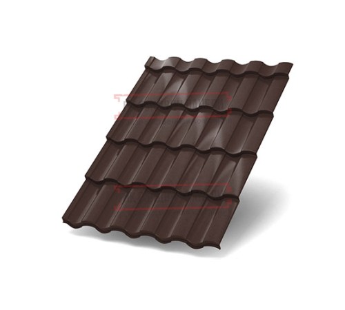 Металлочерепица Монтекристо-X RAL8017 PURETAN-0.5