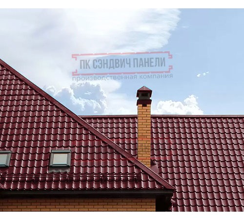 Металлочерепица Ламонтерра RAL3005 Полиэстер-0.45