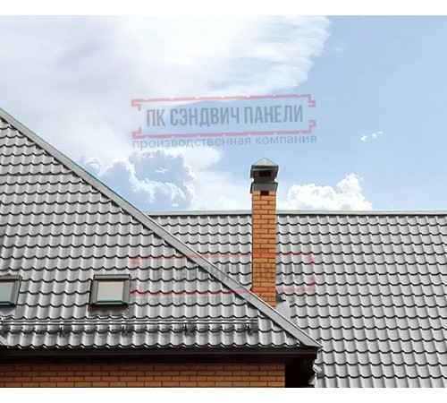 Металлочерепица Ламонтерра RAL9006 Norman-0.5