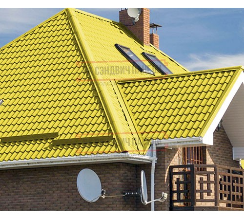 Металлочерепица Монтеррей RAL1018 Полиэстер-0.5