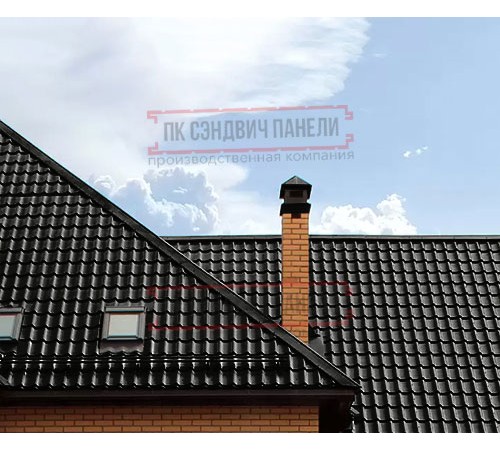 Металлочерепица Ламонтерра RAL9005 Viking-0.45