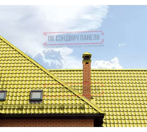 Металлочерепица Ламонтерра RAL1018 Полиэстер-0.5