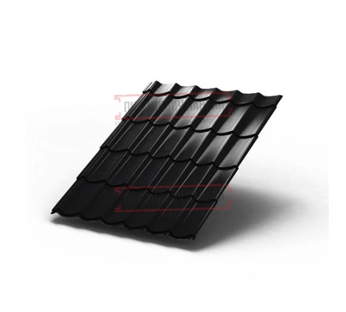 Металлочерепица Ламонтерра RAL9005 Viking E-0.5