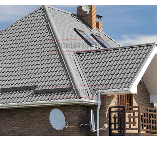 Металлочерепица Монтеррей RAL9006 Полиэстер-0.45