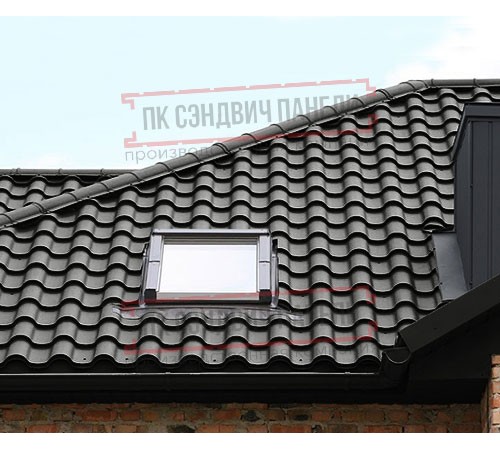 Металлочерепица Монтерроса-XL RAL9005 PURMAN-0.5