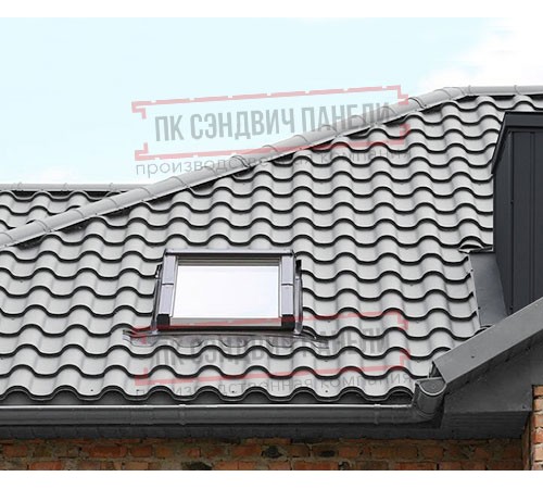 Металлочерепица Монтерроса-XL RAL7004 Norman-0.5