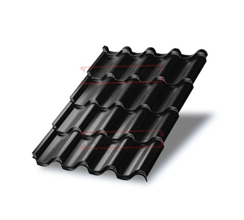 Металлочерепица Монтерроса-ML RAL9005 Viking E-0.5