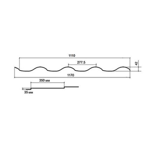Металлочерепица Монтерроса-X RAL7024 Призма-0.5