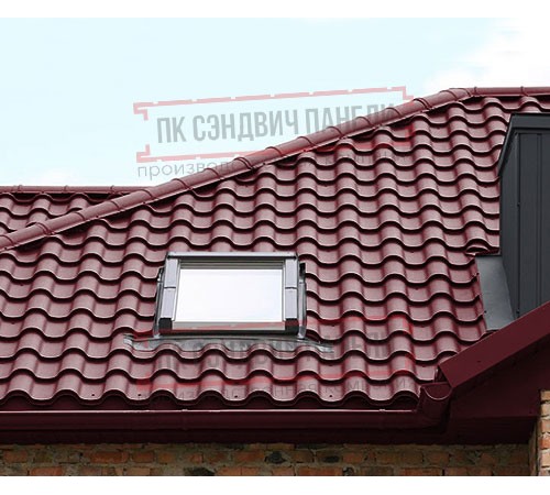 Металлочерепица Монтерроса-X RAL3005 Norman-0.5