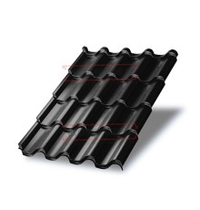 Металлочерепица Монтерроса-S RAL9005 Viking E-0.5