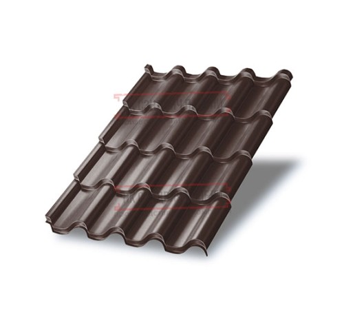 Металлочерепица Монтерроса-S RAL8017 PURETAN-0.5