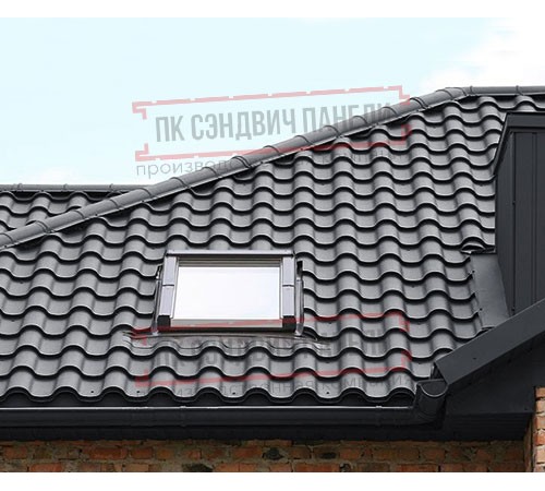 Металлочерепица Монтерроса-ML RAL7024 Viking E-0.5