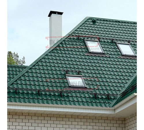 Металлочерепица Супермонтеррей RAL6005 Полиэстер-0.4