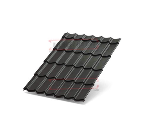 Металлочерепица Ламонтерра X RAL8019 Viking E-0.5