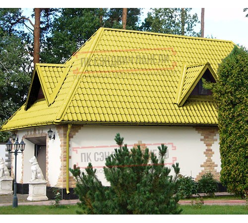 Металлочерепица Ламонтерра X RAL1018 Полиэстер-0.45