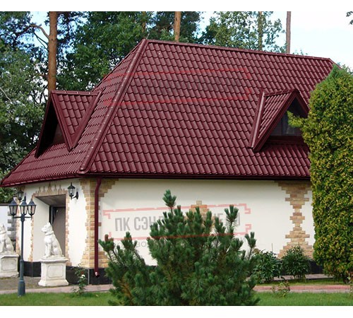 Металлочерепица Ламонтерра X RAL3005 Viking-0.45