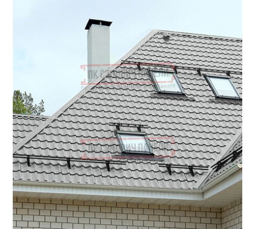 Металлочерепица Супермонтеррей RAL9006 Призма-0.5