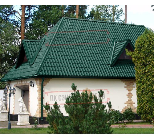 Металлочерепица Ламонтерра X RAL6005 Viking E-0.5