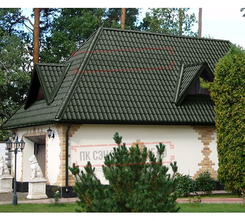 Металлочерепица Ламонтерра X RAL6007 Viking-0.45