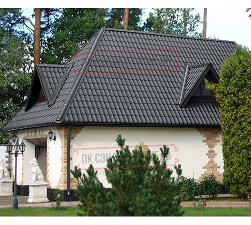 Металлочерепица Ламонтерра X RAL7024 Полиэстер-0.45